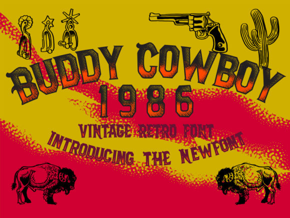Buddy Cowboy 1986: The Vintage Display Font for Bold Campaigns